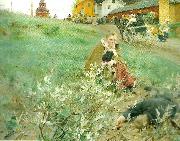 Anders Zorn mora marknad painting